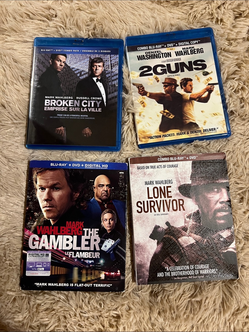 Mark Wahlberg Blu-ray Movie Collection - x4 Action / Thriller Films